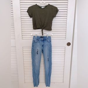Jay Vee olive green crop top in a size 6T